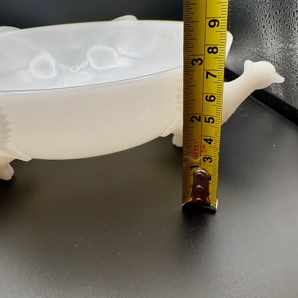 Vintage Jeanette Milk Glass Pheasant Footed Pedestal Candy Fruit Nut Dish Bowl - Picture 11 of 11